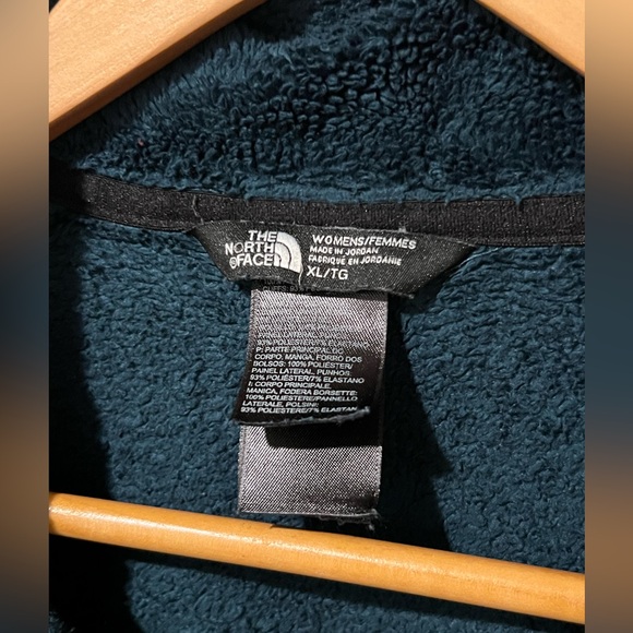 The North Face Fuzzy Teal Teddy Fleece Zip Up - Picture 3 of 5